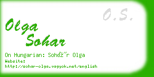 olga sohar business card
